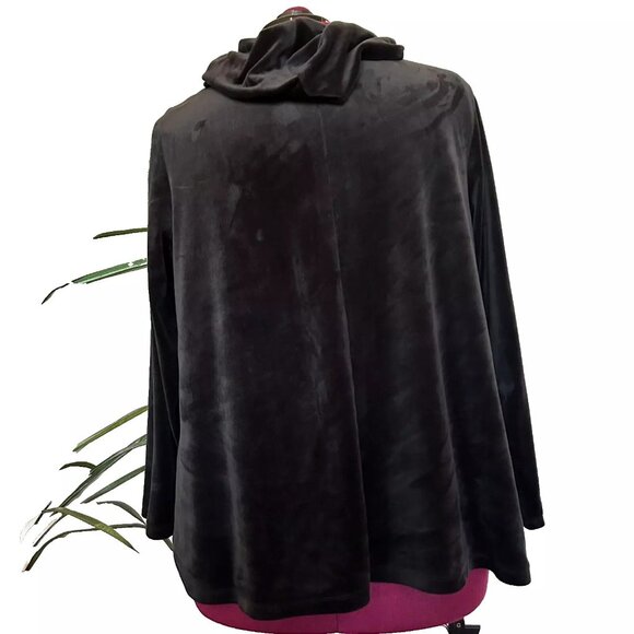 J. Jill Black Velour Cowl Neck Tunic plus size 3X - Picture 3 of 7